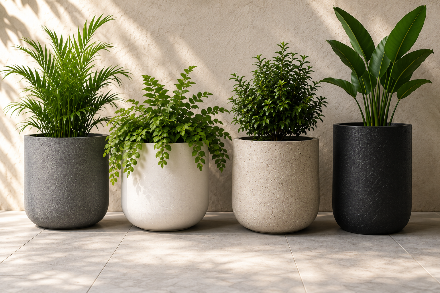 Custom finish fiber planter
