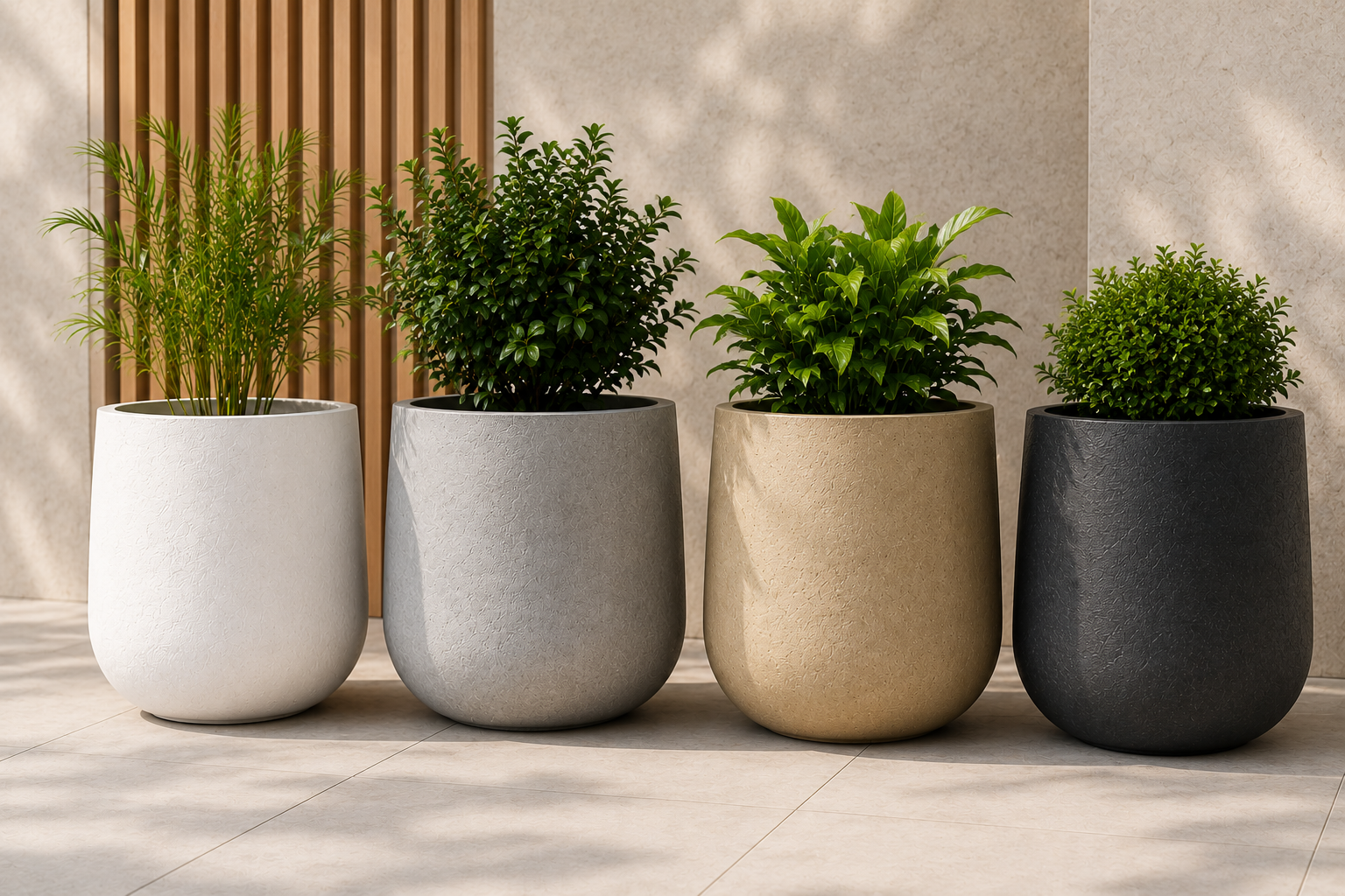 Custom colour fiber planters