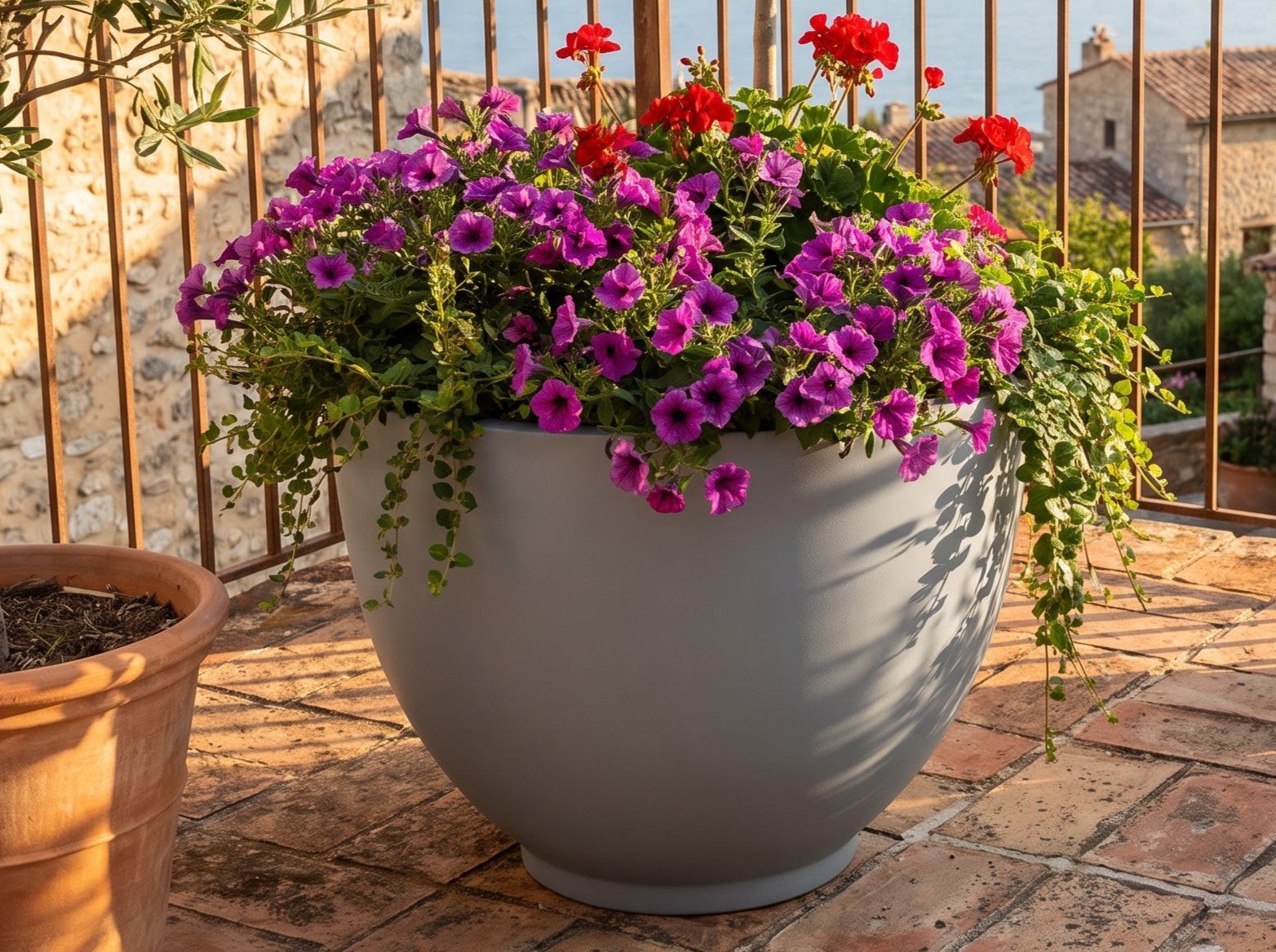 Balcony Planted with Flowers