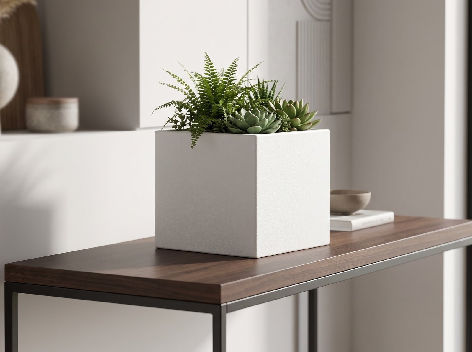 Cube Planter on Console Table