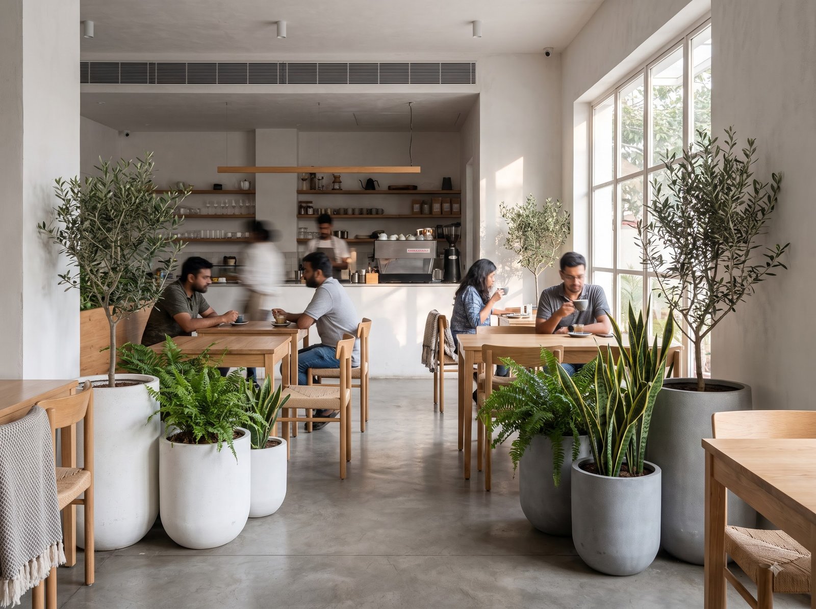 Minimalist cafe interior