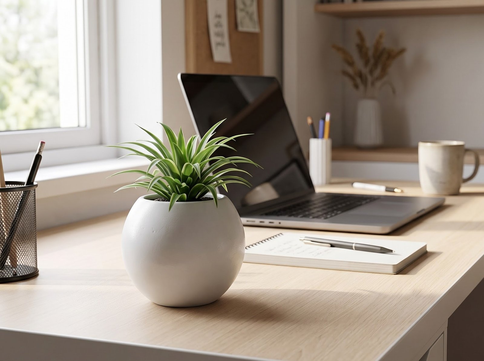 Chery Planter on Modern Study Desk