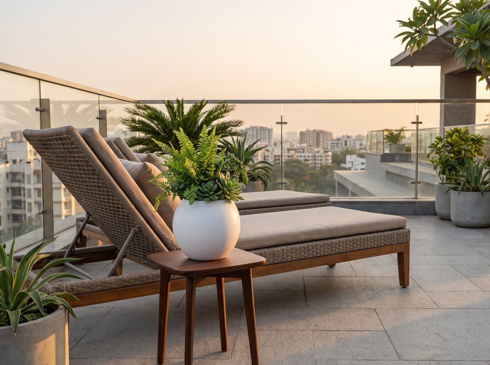 Planter on Outdoor Side Table