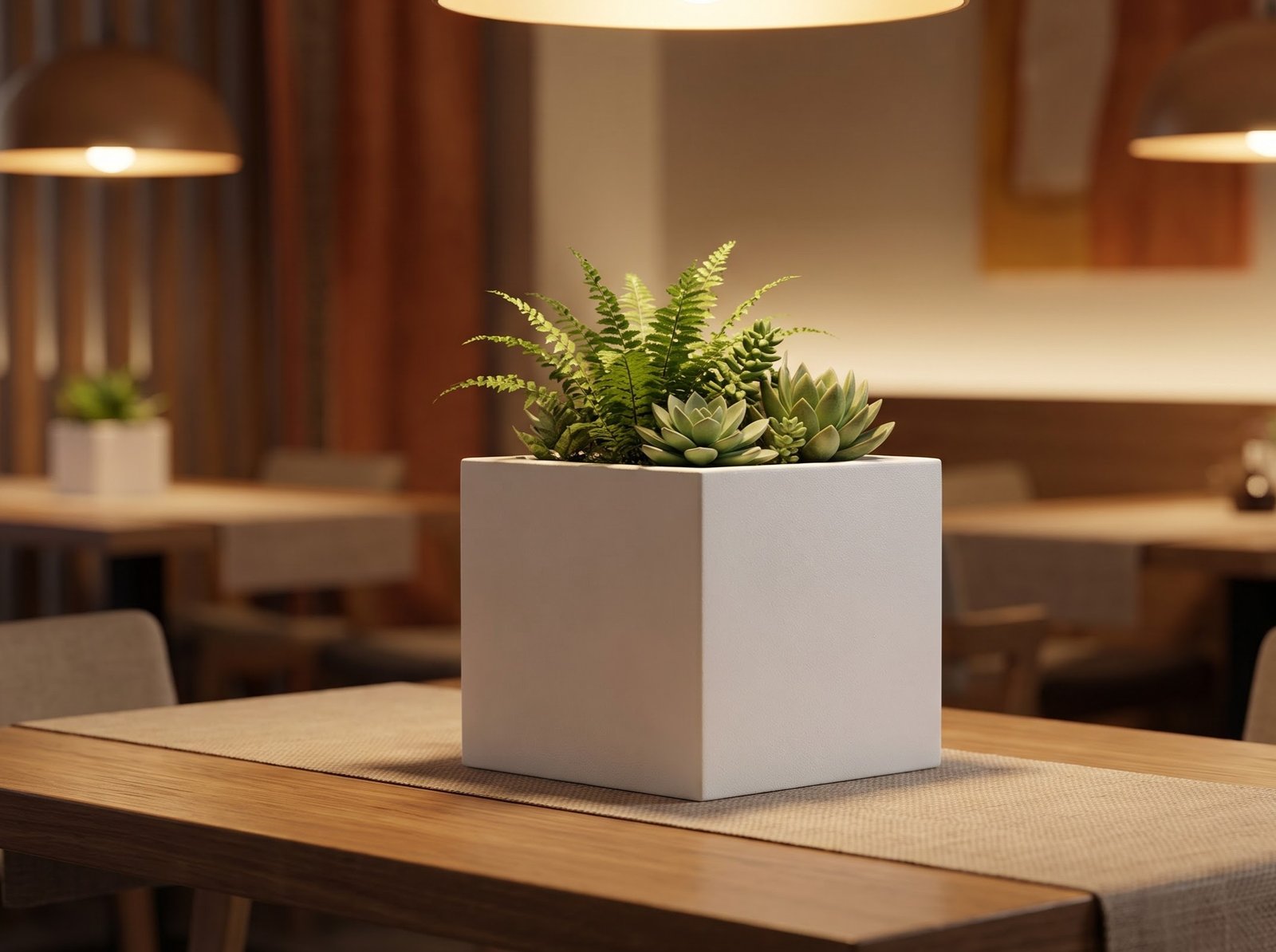 Coconut Planter on Restaurant Table