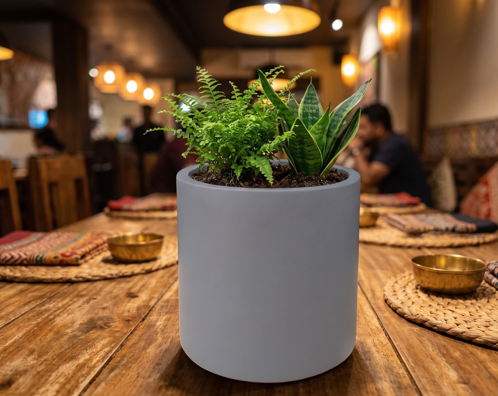 Dates Planter on Restaurant Table