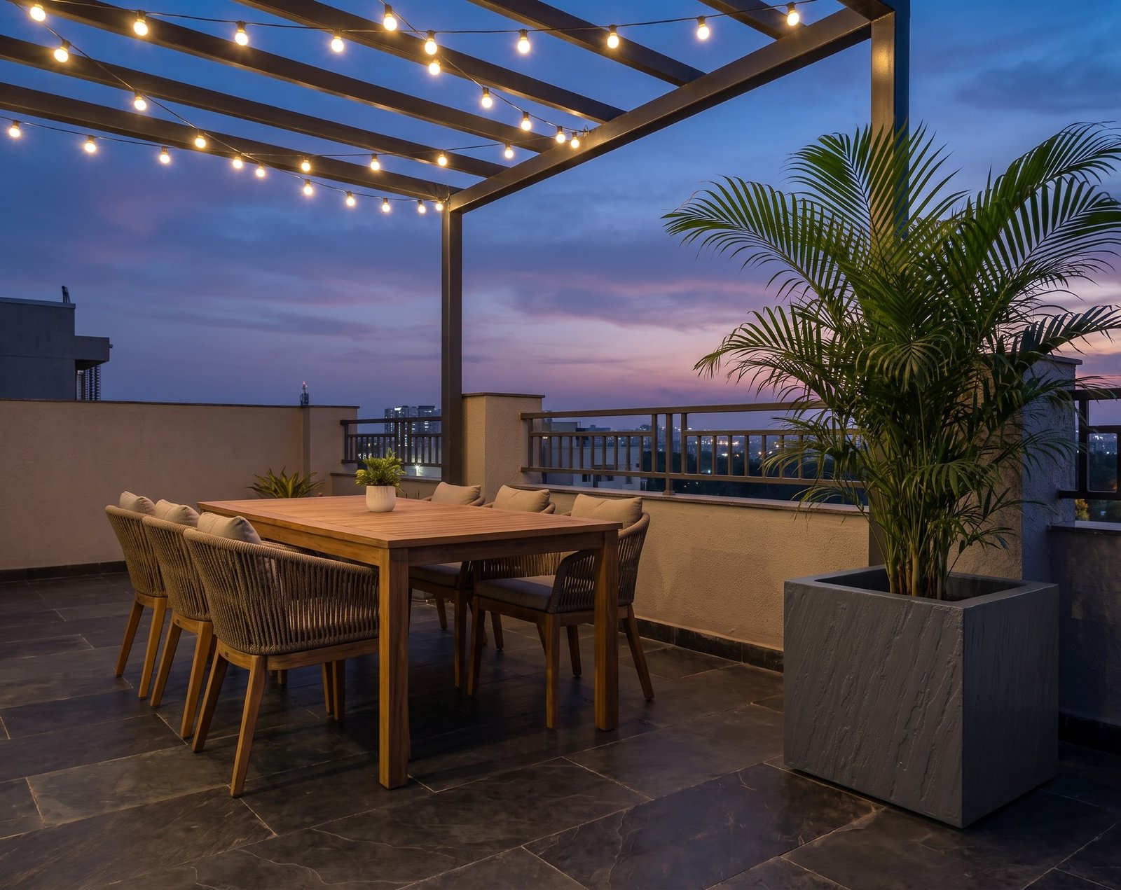 Planter on Rooftop Terrace Dining
