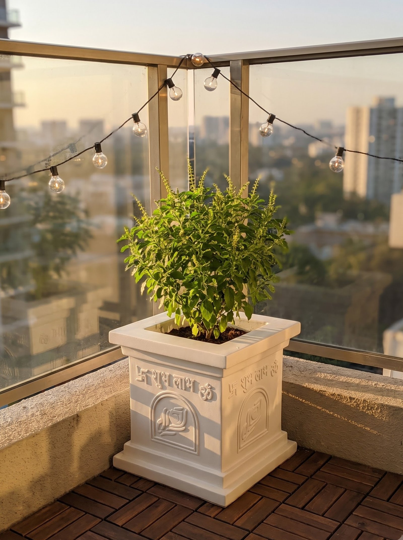 Tulsi Planter on Balcony Deck